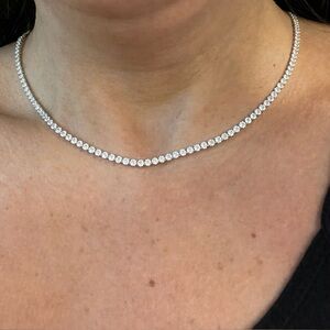 Sterling  Silver Tennis Necklace for Women 18”